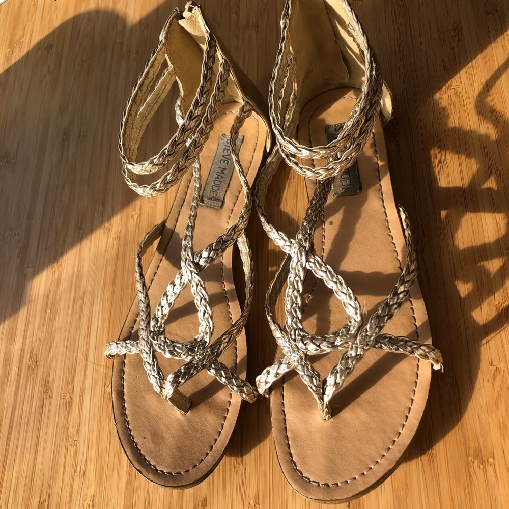 Gold metallic gladiator sandal
